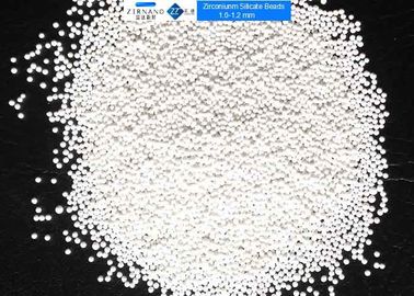 65% ZrO2 Gạch mài phương tiện truyền thông Bóng zirconium Silicate Hạt 1,0 - 1,2 Mm cho thuốc trừ sâu